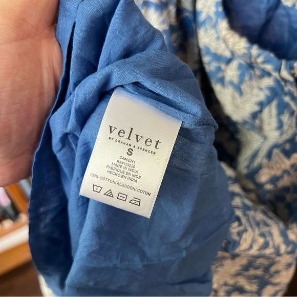 Velvet by Graham & Spencer Joanna Dress Blue One-Shoulder Tie Tiered Maxi Size S - Picture 11 of 11